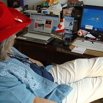 CEO Leslie W, hard at work in 2010.