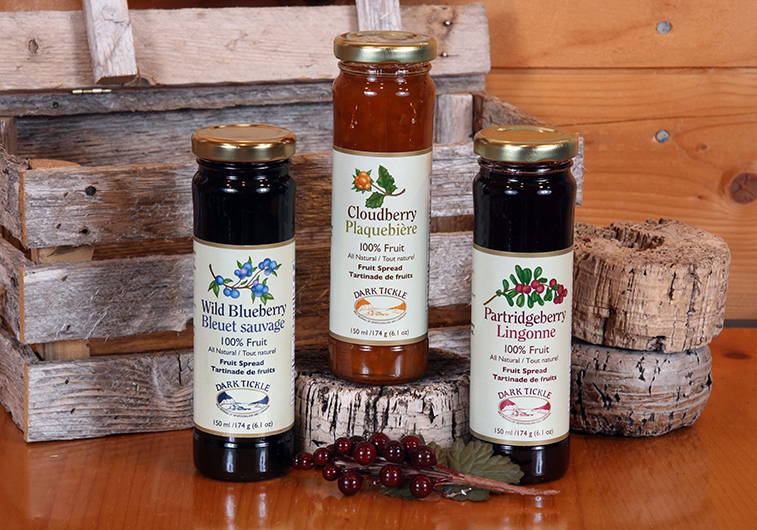 100% fruit spreads (sweetened with pear extract instead of sugar) from Dark Tickle, St Lunaire-Griquet, NL