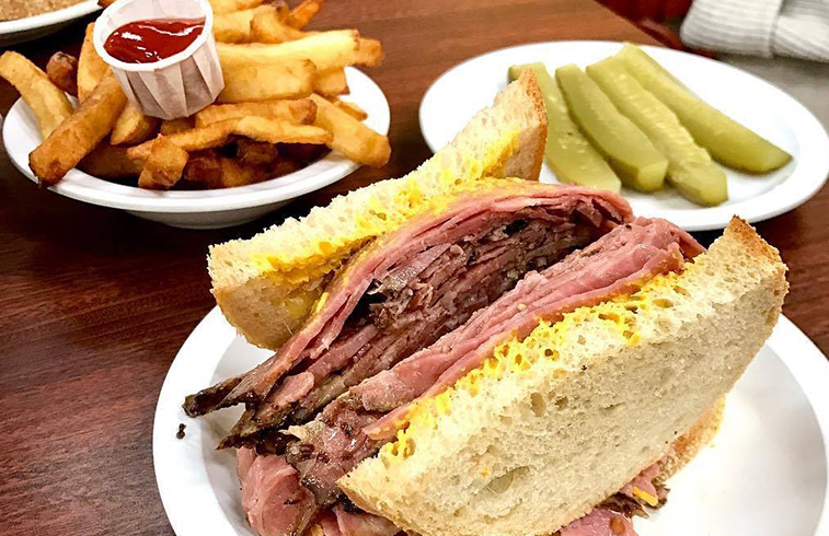 Montreal smoked meat sandwich from Lester�s Deli in Montreal.
